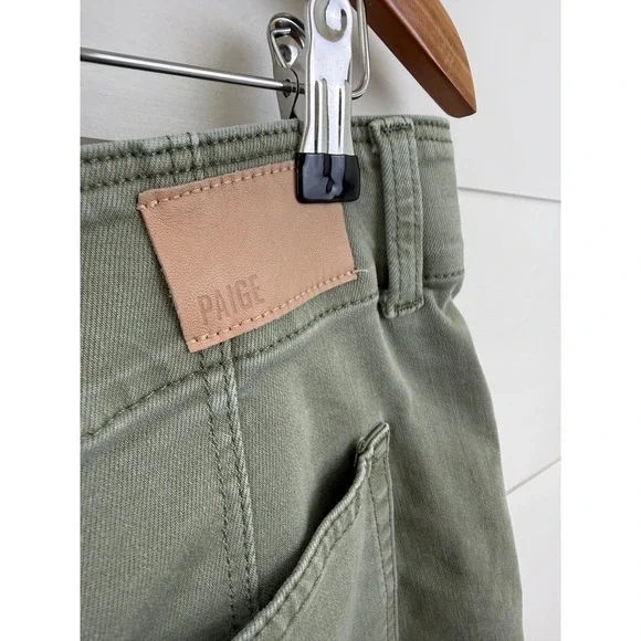Paige Cargo Shorts Womens 30 Olive Green High Rise Utility Twill Summer Festival - Picture 3 of 9